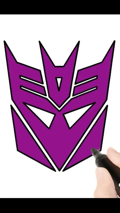 怎样画变形金刚霸天虎标志简笔画宝宝学画画一步一步画画超简单画法