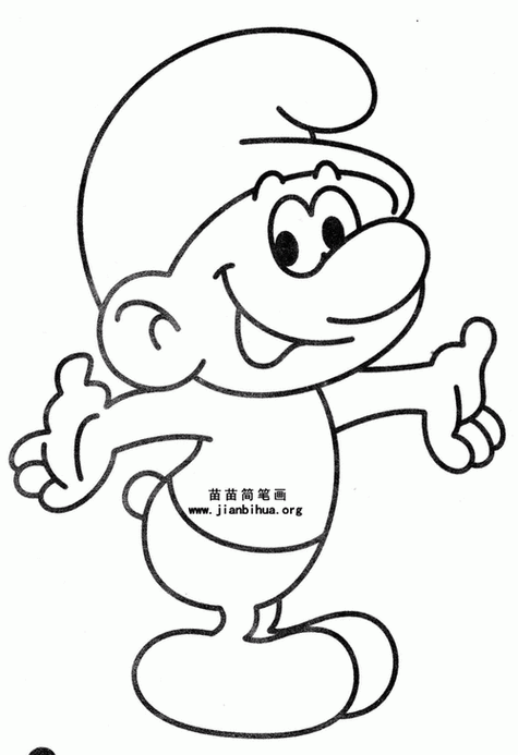 蓝精灵简笔画颜色