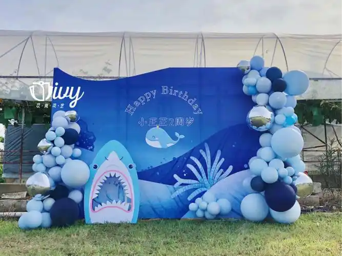 98鲨鱼主题2周岁生日趴09妈妈知道宝宝迷恋鲨鱼 特意要求的都是