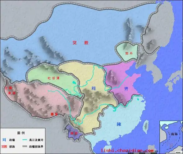 南北朝地图——中国古代南北朝地图