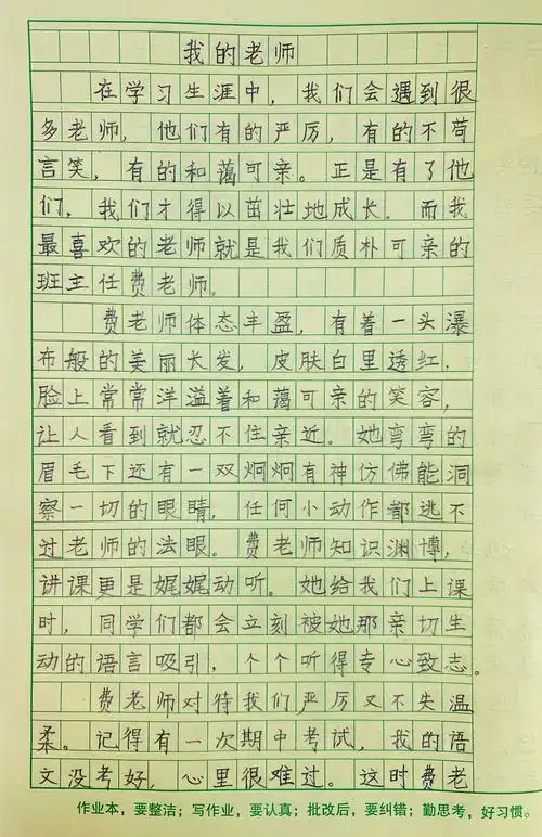 201班语文第五小组作文《我的老师》