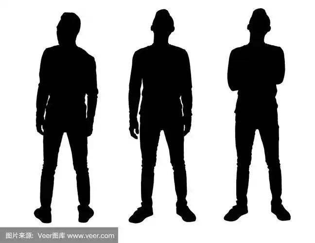 白色背景上的男人剪影