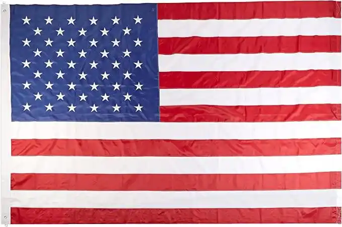 优质标准旗帜尼龙刺绣美国国旗,25.4 x 38.5 厘米