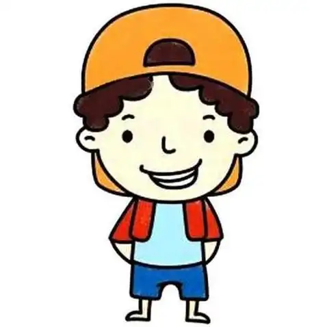 可爱卡通小男孩简笔画画法步骤-图8戴帽子小男孩的简笔画法戴帽子的小