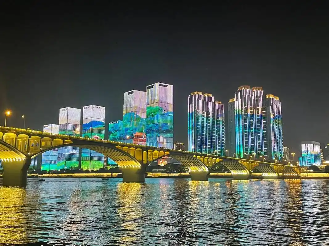 橘子洲-湘江夜景 好看的灯光秀