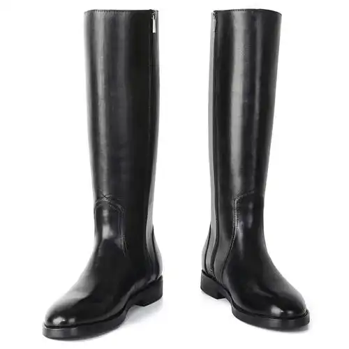 男士高筒靴马术过膝长靴靴子真皮皮靴德国军靴时装靴