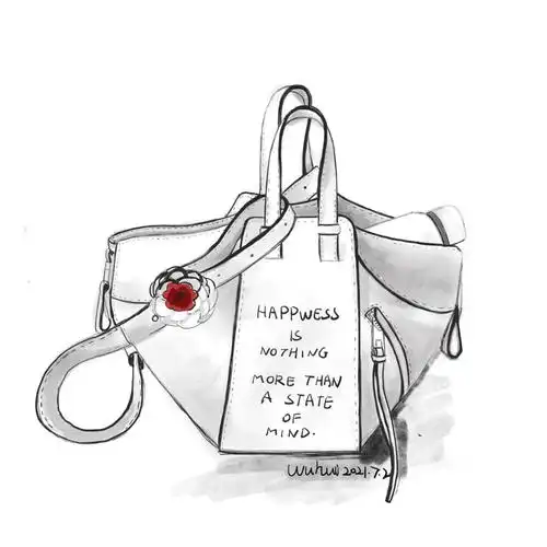 包包手绘6画了一个罗意威的新款包