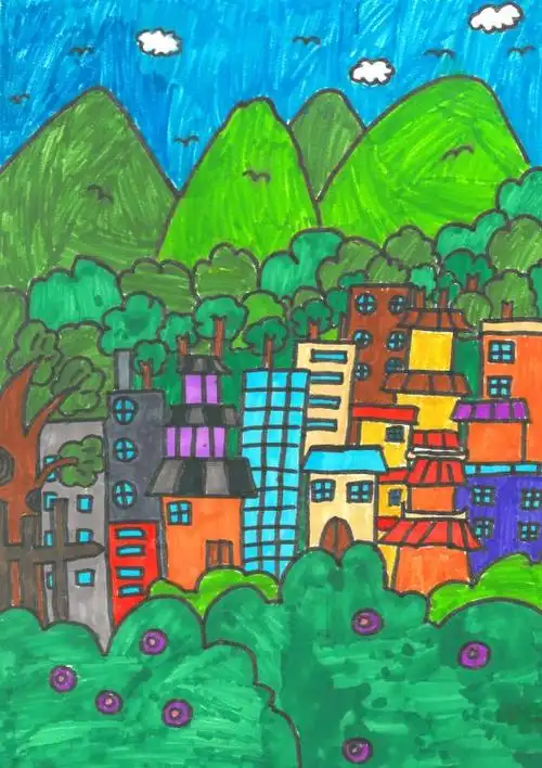 大井镇 中心学校黄小洋《我的家乡》指导老师:梁妙婷