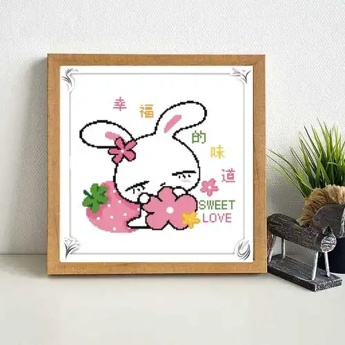 十字绣小幅简单绣2022新款可爱卡通小兔子初学者新手学生小件线绣