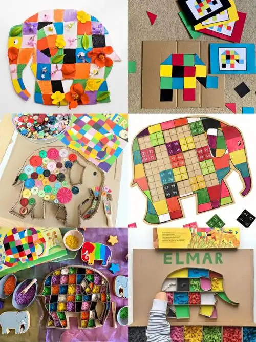 超全花格子大象手工主题游戏亲子陪玩