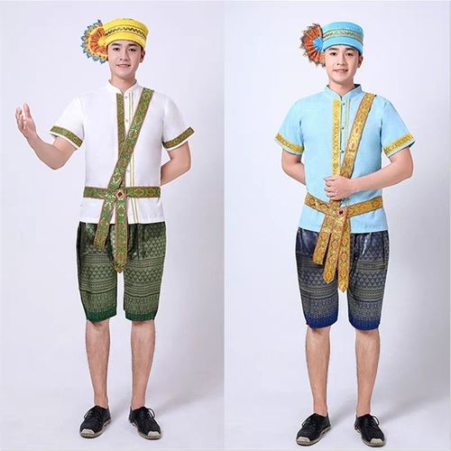 西双版纳傣族民族服装泰版男款套装拍照旅游舞台表演服泰式