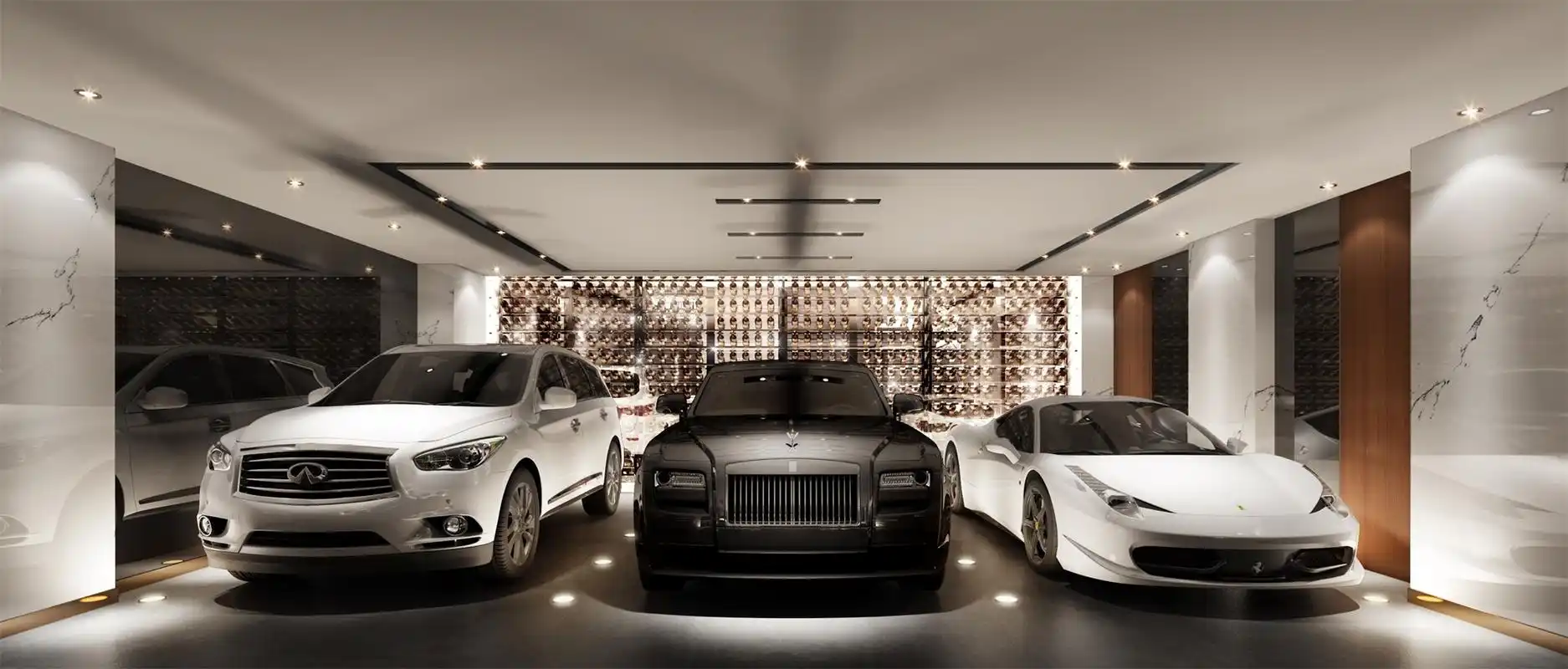 现代别墅地下车库