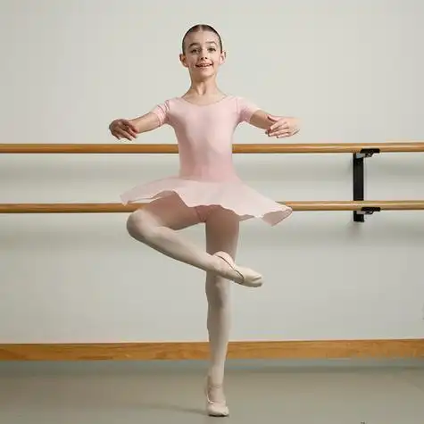 sansha法国三沙芭蕾舞儿童短裙连体服短袖练功服中国舞蹈考级服