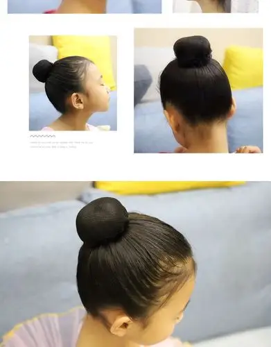 儿童舞蹈考级发网女童丸子头花朵盘发束发女孩高弹力头饰网兜发饰