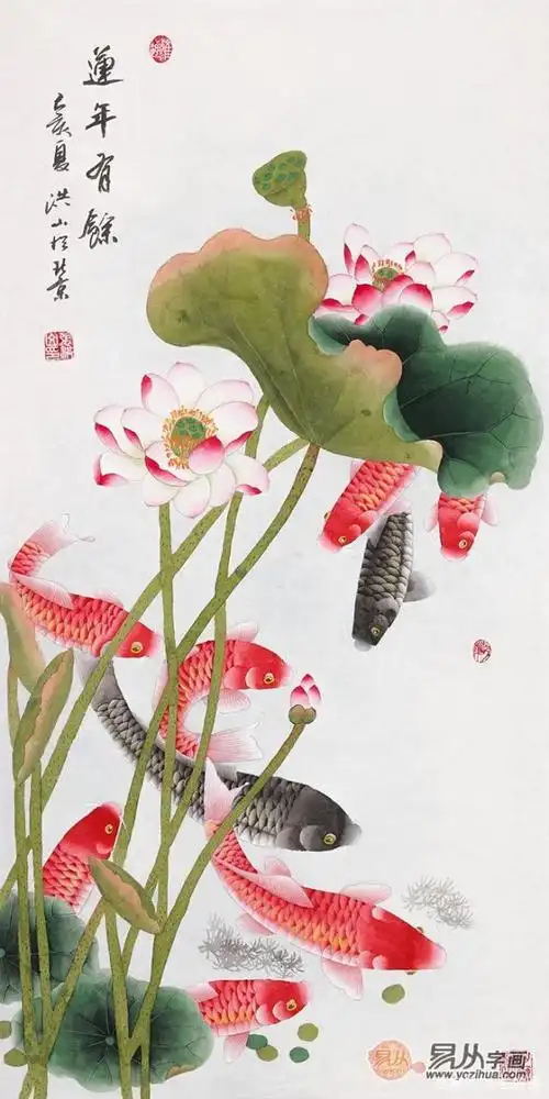 寄托心理愿望,传承"鱼文化":家居客厅玄关挂九鱼图