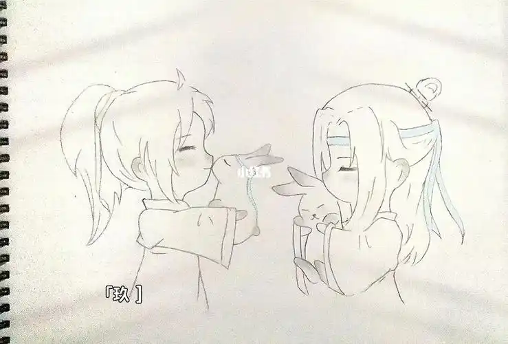 画画的日常  #q版魔道祖师 #魏无羡 #蓝忘机 #临摹 #手绘   #寻找