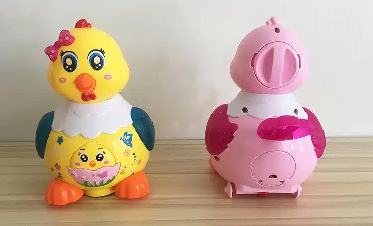 《母鸡粉色 送普通电池 电动会生下蛋小鸡儿童益智玩具小动物音乐男孩
