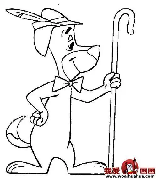 小狗拟人公主简笔画