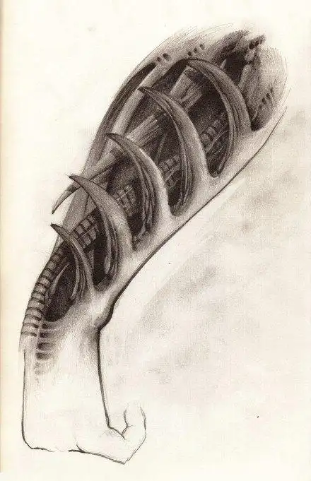 酷炫的立体机械风格纹身图案手稿(1/6)-纹身图片网