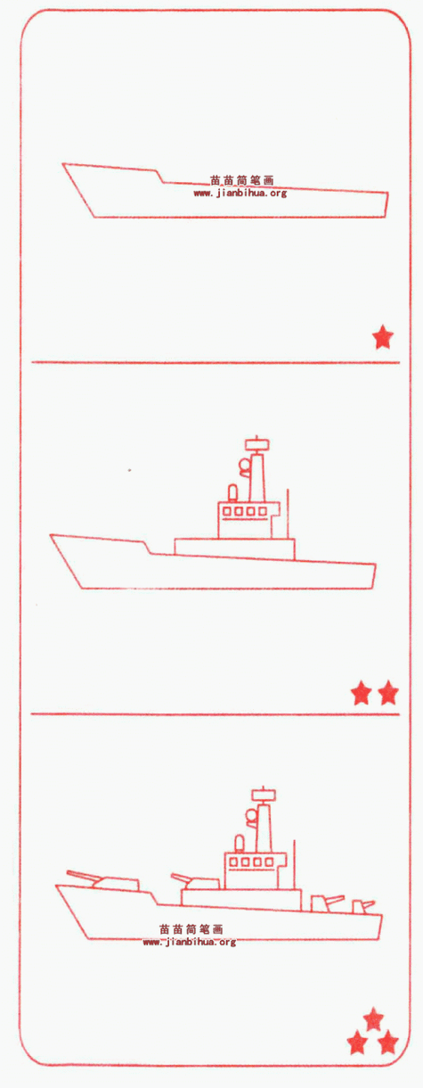 中国海军战舰儿童简笔画