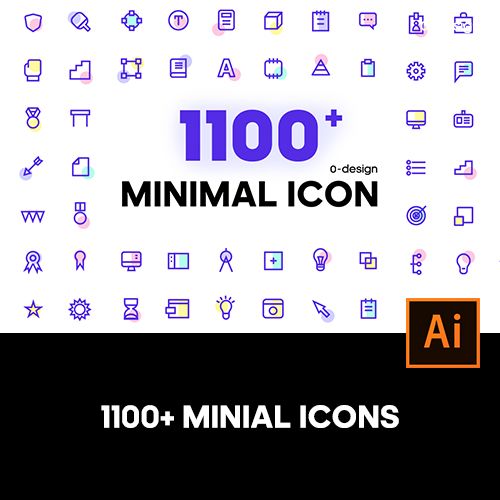 1100款极简行业简约线性app网页小程序h5图标icon设计矢量素材