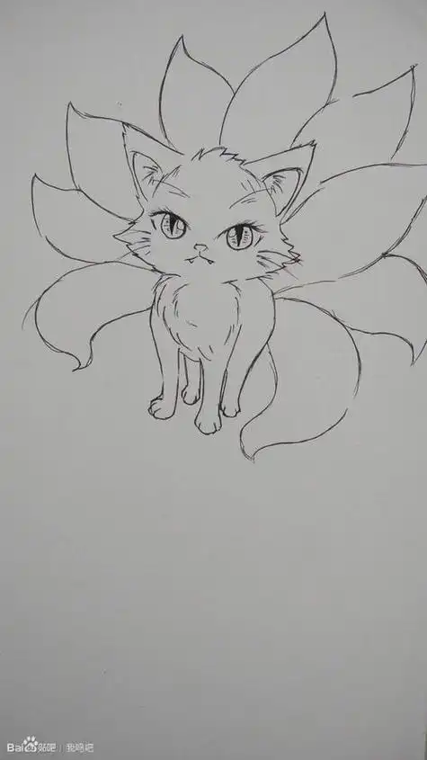 怎么画九尾狐狸简笔画简单漂亮可爱九尾狐怎么画可爱九尾狐简笔画步骤