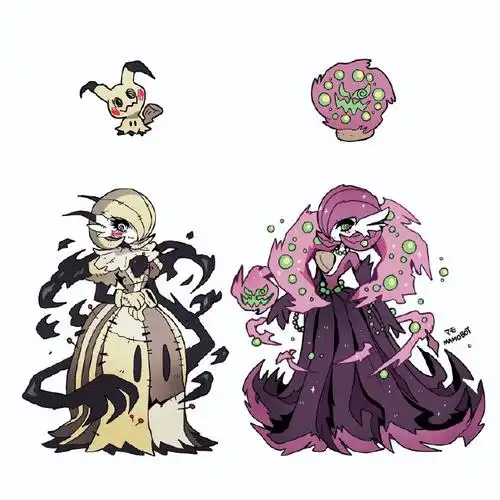 宝可梦的可爱拟人化&沙奈朵变装!    twitter:mamobot_art#宝可梦