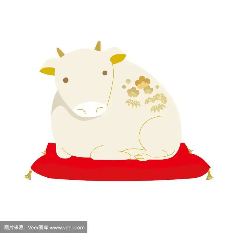 矢量插图牛幸运符.