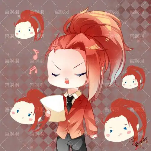 【同人绘画】在演出前认真练习的韩信超可爱q版头像