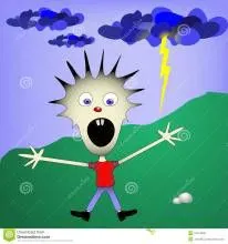 打雷闪电害怕的表情