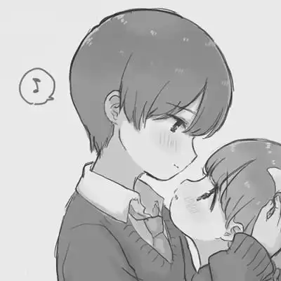 日系超甜ins黑白漫画情头_情侣动漫头像_头像屋