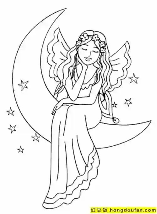 精灵小公主4到8岁女孩子们最喜欢的公主涂色图片-红豆饭小学生简笔画