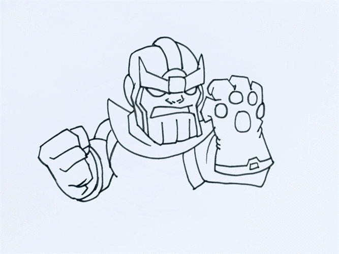 复仇联盟4灭霸简笔画图片 灭霸怎么画 - 人物简笔画