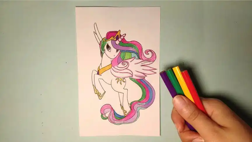 手绘简笔画:小马宝莉中的宇宙公主怎么画?