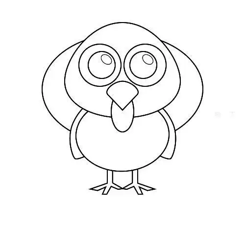 可爱小动物简笔画步骤图片大全 色彩火鸡简笔画教程