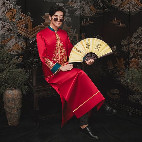 新郎秀禾服2021新款中式婚礼男士敬酒礼服古装大码接亲服夏季婚服