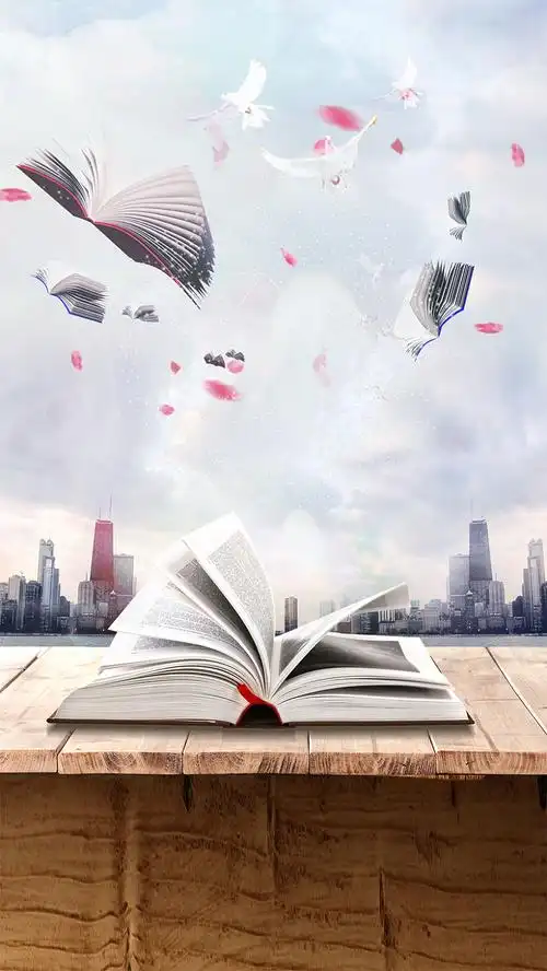 创意学校读书节唯美h5背景素材