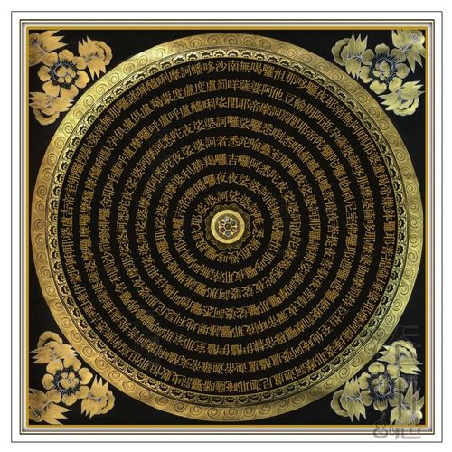 大悲咒咒轮唐卡坛城汉传藏传画像相框摆件装饰画