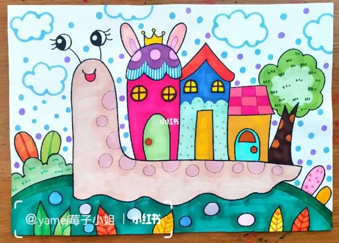 简单动物儿童画_儿童画_幼儿园_简笔画_创意美术_动物儿童画_母婴