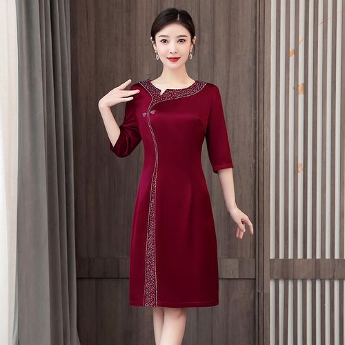 浮夏母亲节礼物送妈妈的衣服40-50岁夏季喜婆婆婚宴装连衣裙妈敬酒服