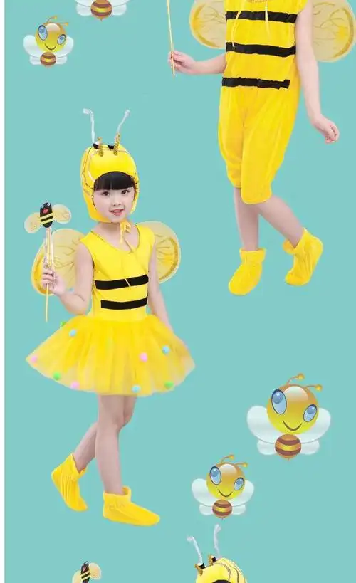 动物演出服六一儿童节小蜜蜂舞蹈服幼儿园宝宝儿童卡通动物装表演服装