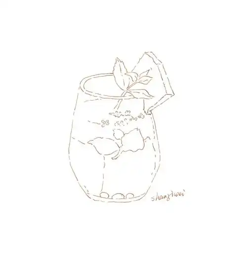 钢笔淡彩西瓜汁含线稿