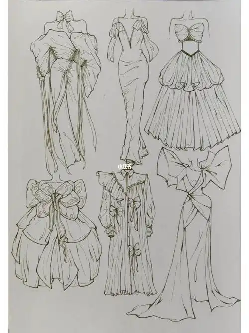 临摹  ##服装设计款式图  #服装设计  #手绘临摹