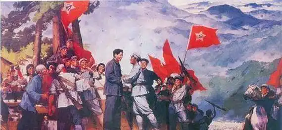 南昌起义余部与秋收起义部队在井冈山会师,合编为中国工农红军第4军