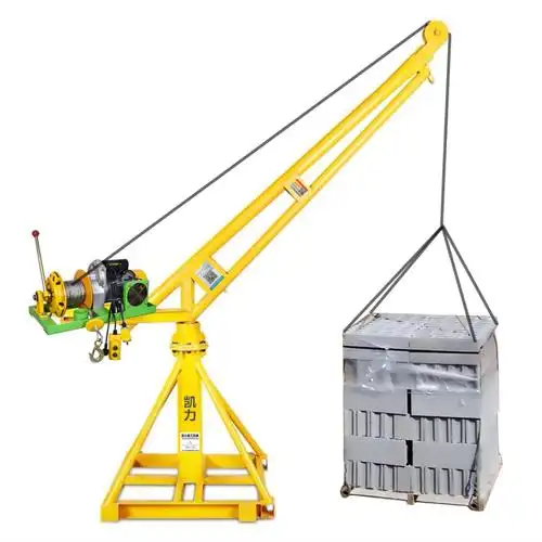 360度旋转室外装修小型吊运机220v电机家用提升机建筑吊机吊沙机