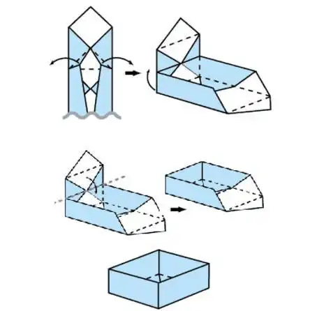 香香手工教你折折纸会翻盖的垃圾桶