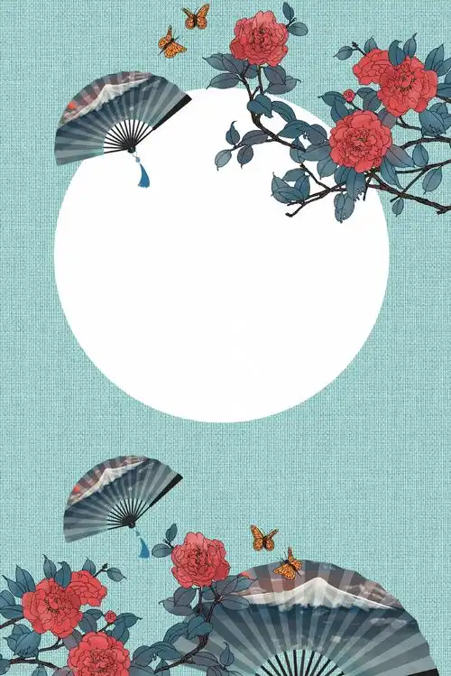 中国风古风中式工笔画传统海报