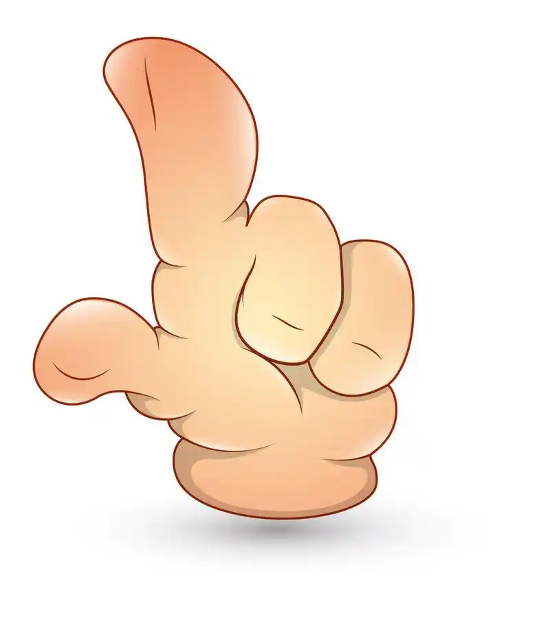 卡通手-手指向上-矢量图