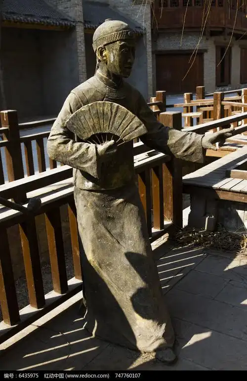 七贤民俗村街道雕塑书生