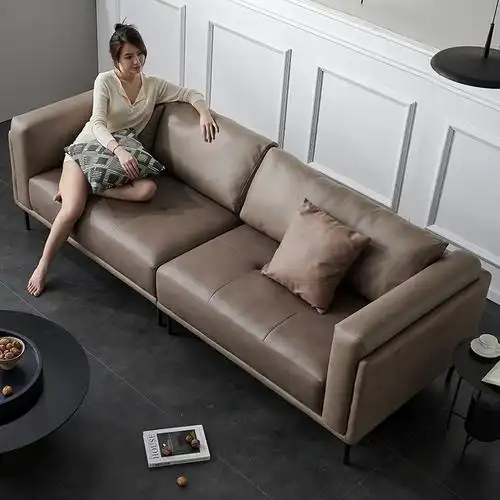 极简现代羽绒免洗客厅直排三人位意式简约科技布艺沙发